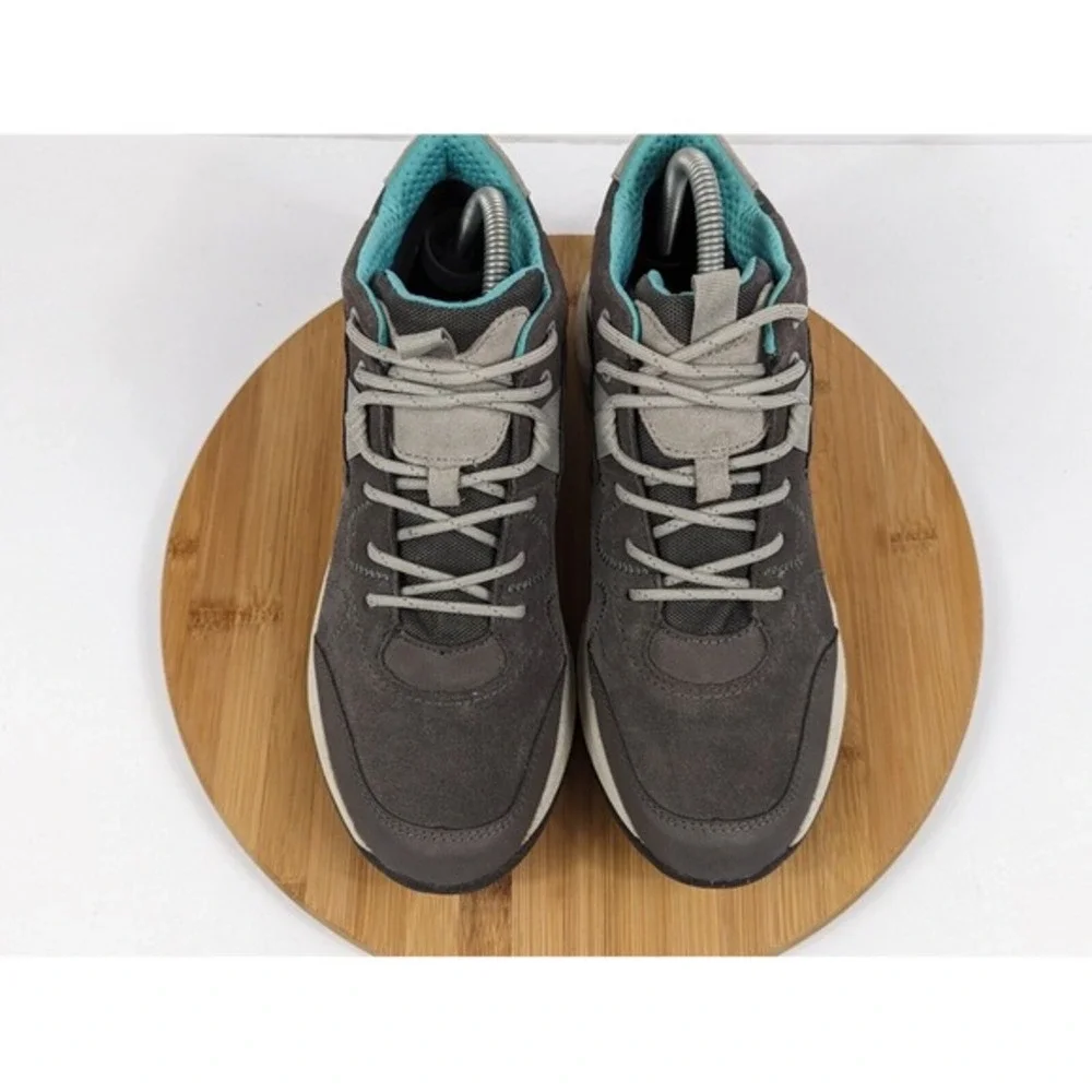 Geox Respira Womens 10.5 Grey‎ Suede Mid Top Hiking Walking Sneakers Shoes